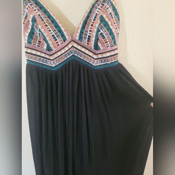Lulumari , Black Embroidered Maxi Dress, Size Small - Picture 7 of 12